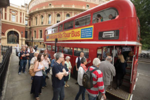 The 60s Bus Outside the Royal Albert Hall