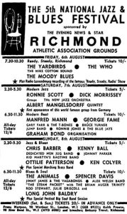 Ad for the 1965 Richmond Jazz and Blues Festival